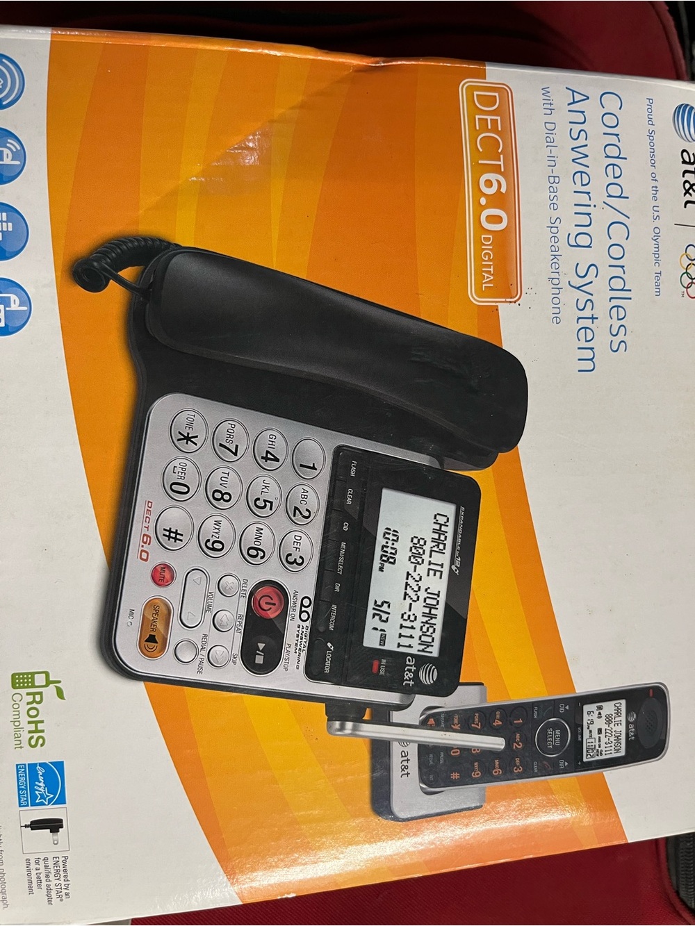 AT&T Corded/Cordless Answering System with Speakerphone - Black